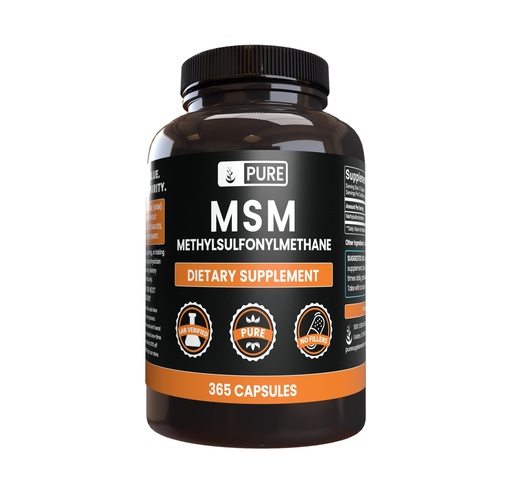 [BRSWYZYZDMNROGT7] PURE ORIGINAL INGREDIENTS MSM (365 Capsules) No Magnesium Or Rice Fillers, Always Pure, Lab Verified