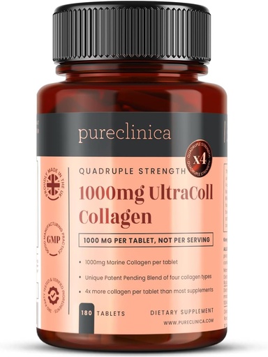 [BRSWIFI4AYAGK3QZ] UltraColl Marine Collagen 1000mg x 180 Tablets (6 Months Supply). The only Patented Anti-Aging Collagen Types I, II, III, and VII.