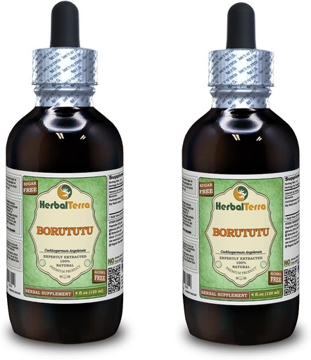[BRSWGBQNDEPQKC32] Borutu (Cochlospermum angolensis) Glycerite, Dried Root Alcohol-Free Liquid Extract (Бренда: HerbalTerra, Proudly Made in USA) 2x4 fl.oz (2x120 мл)