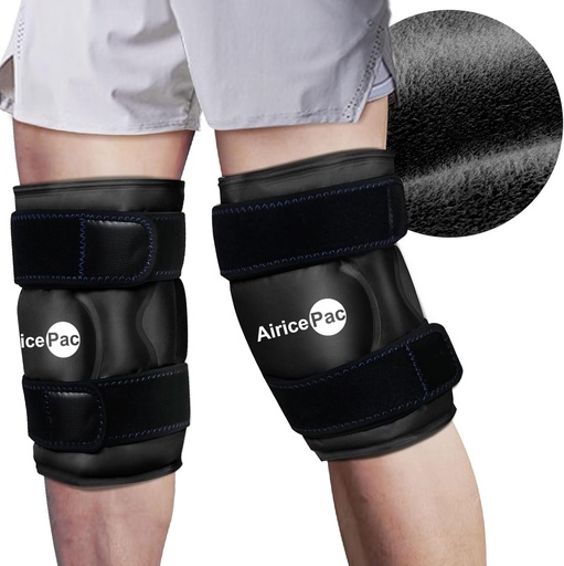 [BRSROAQDOENQEELH] 2 Ice Pack für Knie Schmerzlinderung, Wiederverwendbare Gele Ice Wrap für Verletzungen, Schwellung, Knieersatzchirurgie, Kaltkompresstherapie für Arthritis, Meniscus Tear und ACL, Schwarz