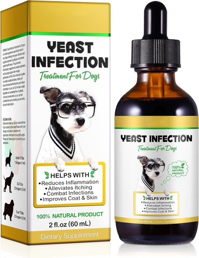 [BRSRAZIZCQHAECY6] Natural Yeast Infection Treatment for Dogs, Dog Yeast Infection Treatment, Dog Allergy Relief, Itch and Immunity Relief, Improves Coat & Skin, Dog Herbal Supplement, 2 oz