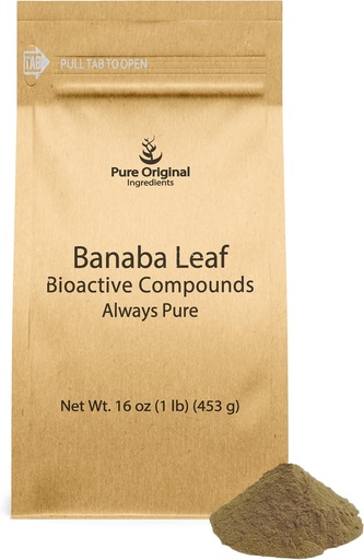 [BRSW2AYBPICWCA3H] PURE ORIGINAL INGREDIENTS Bubuk Leaf Banaba (1 lb) Always Pure, No Fillers or Addonitives, Non GMO