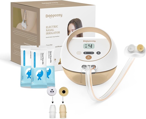 [BRSRA2YKDF7QGAL3] Electric Nasal Irrigation System Sinus Rinse Machine with 30 Salt Packets, Nose Cleaner for Sinus Adult, Nasal Flush System Congestion & Running Nose Relief, Nose Cleaner (Device Auto-Clean)