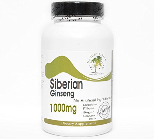 [BRSWKEYPAQAR43IV] Siberian Ginseng 1000mg ~ 100 Capsules - No Additives ~ Naturetition Supplements