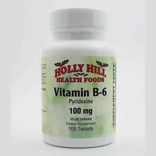 [BRSWGZT6CQNGYGY3] Holly Hill Health Foods, Vitamin B6, 100 Tablets