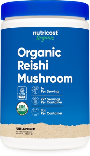 [BRSWGAYHBYFAYELK] Nutricost Organic Reishi Mushroom Powder 0.5LB (8oz) - USDA Certified 100% Organic, Vegetarian, Non-GMO, Gluten Free