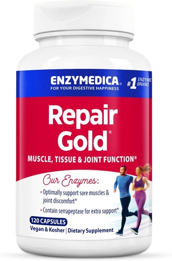 [BRSWIZIDAANGGDY3] Enzymedica, Material Gold, Proteolytic Enzymes, Serrapeptase, 120 Count