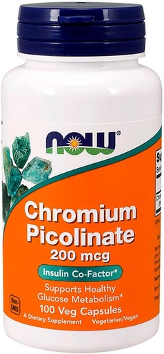 [BRSWIYLRBV4AAG3M] NOW Chromium Picolinate 200mcg, 100 Capsules (Pack of 2)
