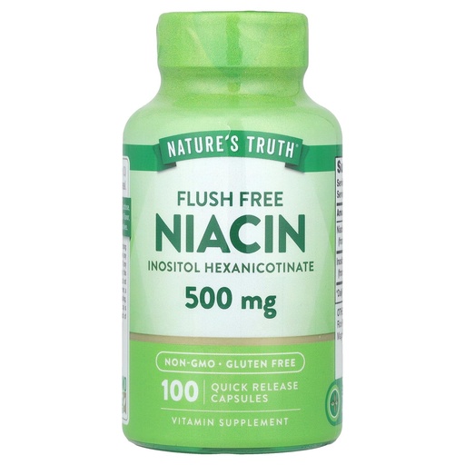 [BRSWICYLBQOR2ELA] Nature's Truth Flush Free Niacin 500 mg 100 Caps, 100 Count