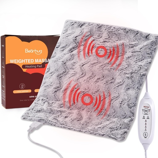 [BRSRA2Y7OQHGEFAV] Bearhug Electric Weighted Heating Pad Warm Heated Pad Relieve Aches and Pains, Soothing Warmth for Relaxation and Pain Relief (Dreamy Milky Way, 20" x 24" with Massaging)