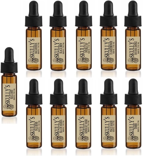 [BRSWGZQBAF5AOE3G] Skully's Beard Oil Sample Set (11) 5 ml glass drams, travel pack