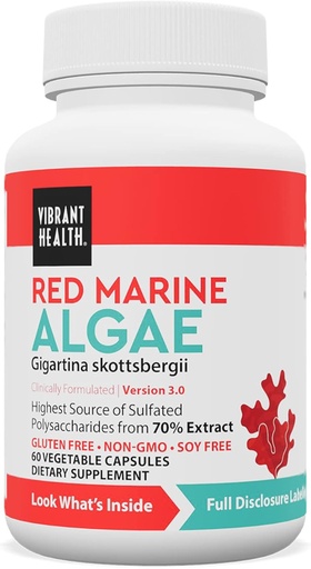[BRSWIYYGBJ4QACQ5] Vibrant Health, Gigartina Red Marine Algae, Plant-Based Immune Support, 60 Capsules