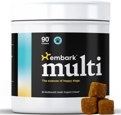 [BRSRAGT4PIMAYYIY] Embark Dog Multibenefit – All-in-1, Supplements for Dogs – Glucosamine, Chondroitin, Joint Support – Skin, Coat, Brain, and Immune Health – Vet-Formulated and All-Natural – 90 Soft Chews