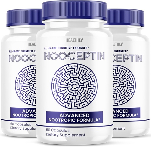 [BRSROHT2BAPWAYI6] (3 pakkaus) Nooceptin aivojen täydentää - virallinen kaava - Nooceptin Advanced Formula Nootropic täydentää lapsille ja aikuisille - Extra Strength Memory, Kognitiivinen tuki aivojen jauhe (180 kapselia)