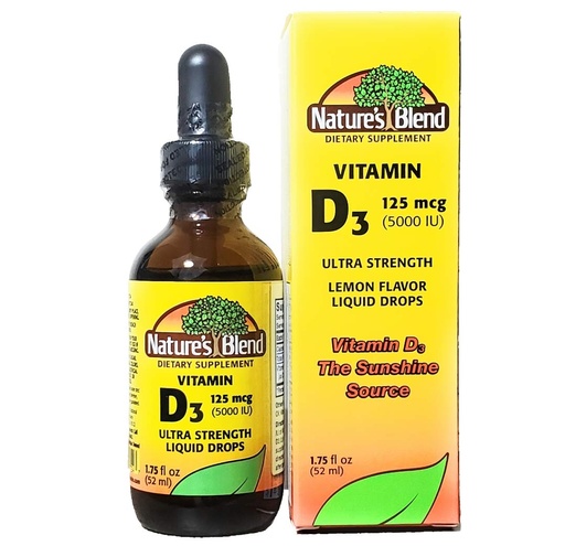 [BRSWIGQRA57AGYLM] Nature’s Blend Vitamin D3 Drops, 5000 IU