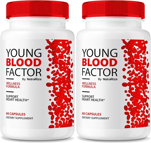 [BRSRAGAZB4BRUFDO] NutraRize (2 Pack) Young Blood Factor Capsules - Official Blood Vessel Cleaner Formula, All Natural Supplement to Maintain Healthy Stable Levels, YoungBloodFactor Support Pills Reviews (120 Capsules)