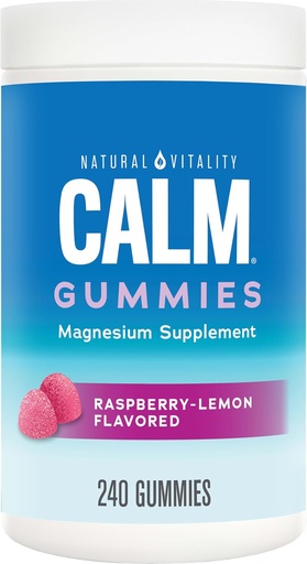 [BRSWG2QCBECQA33K] Natural Vitality Calm, Magnesium Citrate Supplement, Stress Relief Gummies, Supports a Healthy Response to Stress, Gluten Free, Vegan, Raspberry Lemon Flavored, 240 Gummies