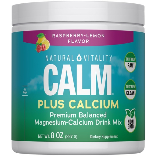 [BRSW2YL2BUPRED32] Natural Vitality Calm Magnesium Plus Calcium 8oz Powder | Raspberry Lemon Flavored Premium Balanced Drink Mix | Non-GMO & Gluten Free Supplement