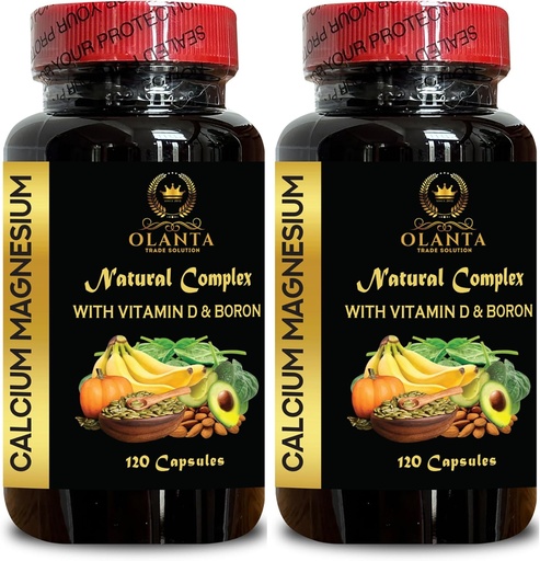 [BRSRAAQFCEPQMADG] Calcium Magnesium Supplement - Muscle Relaxation, Calcium Citrate with Vitamin D, Magnesium, and Manganese, Phosphorus Gluten Free, Non GMO - 2 Bottles 240 Capsules