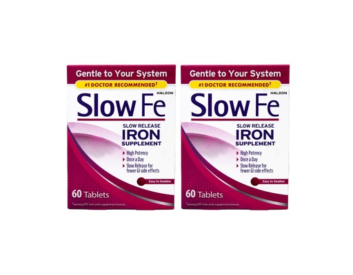 [BRSWGZI6DECRMETF] Slow Fe, High Potency Iron 45 mg, Slow Release - 60 Tablets - Pack of 2