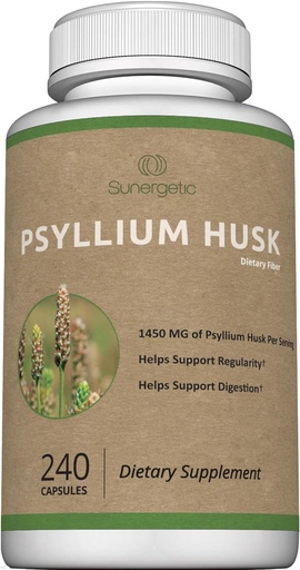[BRSWKEAECINQK2TI] Premium Psyllium Husk Fiber kiegészítés 1450mg, 240 kapszula