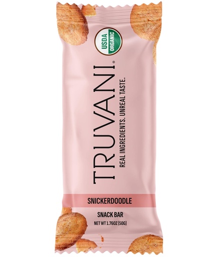 [BRSRAYABAUPGOHTO] Truvani Plant Based Snack Bars | Snickerdoodle 1 Pack | 5g Protein | USDA Organic and Vegan | The Only Bar | Dairy, Soy, and Gluten Free | Individually Wrapped