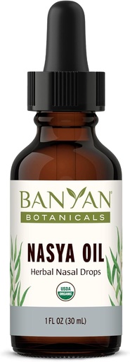 [BRSWIYQYO5YRAGT2] Banyan Botanicals Nasya Oil - Organic Herbal Nasal Drops for Clear Breathing - Ayurvedic Nasal Cleaner and Nose Moisturizer * - One Fluid Ounce - Certified Organic, Non GMO, Chemical Free