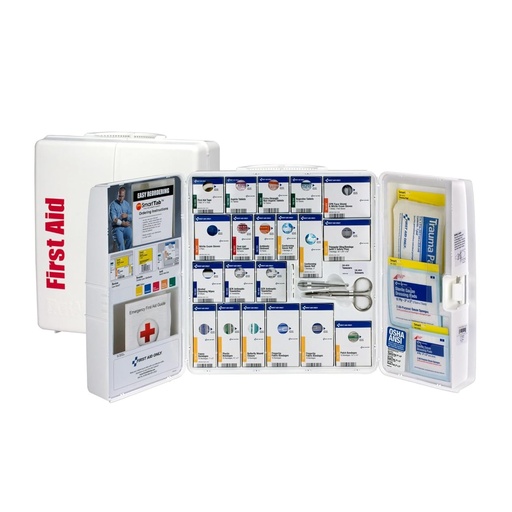 [BRSWKZT5O4DQEHLY] First Aid Only 1000-FAE-0103 SmartCompliance 50-Person OSHA Compliant First Aid Kit for Business, Large Plastic First Aid Cabinet with Medications, 245 Pieces