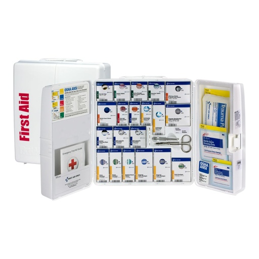 [BRSWKZT5O4DQEHLY] First Aid Only SmartCompliance 50-Person OSHA Compliant First Aid Kit for Business and Office Spaces - Large Plastic Cabinet - Emergency Supplies for Cuts, Bruises, and Scrapes - 245 Pieces