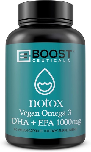 [BRSRAZALDICGGCAU] BoostCeuticals Vegan Omega 3 1000mg Algae Omega Non Stearates Non Gluten GMO gratis | 60 Ct Suplemento | Corazón e saúde cerebral