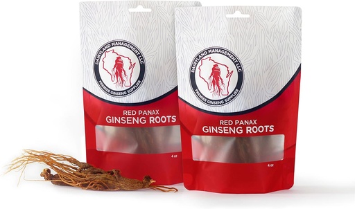 [BRSWYZL5OQPR6FYV] Dairyland Management LLC Red Panax Ginseng Root - 8 oz Pack of Korean Panax Ginseng Root - Autentiški Panax Ginseng - Non-GMO, Gluten Free Ginseng Root - Naudoti Ginseng sriuboje, arbatoje, Congee