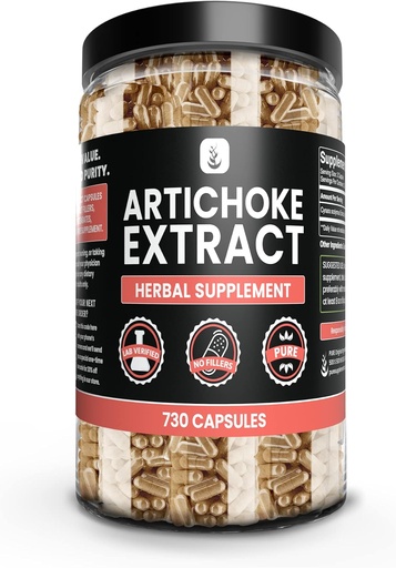 [BRSRMCQ5AEAWAAIV] PURE ORIGINEEL INGREDIËNTEN Artichoke Extract (730 Capsules) Geen Magnesium of rijstvullers, altijd zuiver, lab geverifieerd