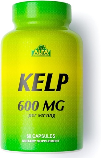 [BRSWIHATBAIQKCA7] ALFA VITAMINS Kelp dodatek, 600 mg naravne morske alge Kelp (Ascophyllum Nodosum), bogata z jodom in Fucoidan, podpira ščitnico in metabolično funkcijo, Dnevni vitamini za Wellness, Ne GSO, 90 Tablete