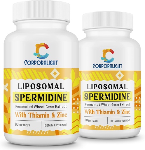 [BRSROHD7DMNRY2AV] 30mg Spermidin Supplement for menn og kvinner, høy absorpsjon, mer Potent enn Spermidin 3HCL - for Cellular Renewal, lang levetid og kognitiv, fermentert hvete Germ ekstrakt, ren og naturlig, 120 Softgels