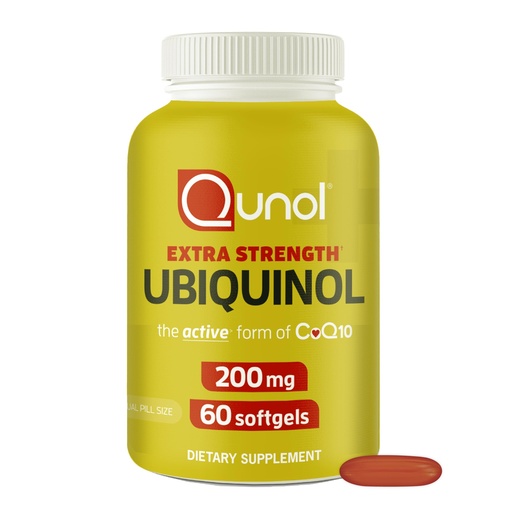 [BRSWGYI7BB6AACIZ] Qunol 200mg Ubiquinol, Powerful Antioxidant for Heart and Vascular Health, Essential for energy production, Natural Supplement Active Form of CoQ10, 60 Count