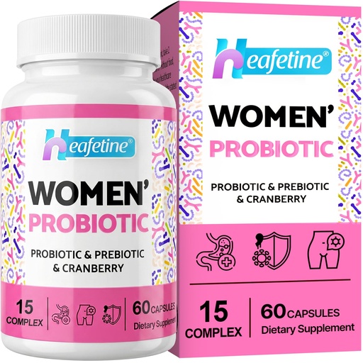 [BRSROGI3PINGMG34] Vaginal Probiotics for Women, 300 Billion CFUs Probiotics for Women, 15-in-1 Womens Probiotic & Prebiotics, for Vaginal, Urinary Tract, PH Balance, Immune, Digestive & Gut, Bloating Health, 60 Caps