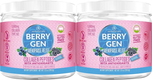[BRSWYHAKOR5BS23U] Menopause Morning Collagen Powder with Antioxidants - 60 Servings (2 Pack) - Formulated with Type 1 and 3 Collagen - Energy Support, and Relief from Discomfort - Made in the USA