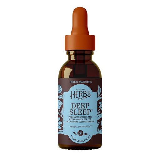 [BRSWIZABPINAKGTA] Herbs Etc. Deep Sleep Classic Liquid Extract - Holistic Rest Supplement for Restful Sleep - Chamomile, Lemon Balm Extract & Passionflower - Melatonin-Free - 1 fl oz (40 Servings)