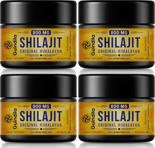 [BRSROFAFCV6G23TL] 800mg Shilajit Supplement-Shilajit Pure Himalayan Organic Shilajit Resin with Maximum Potency,Original from Himalayan with 85+Trace Minerals & Fulvic Acid for Focus & Energy,Immunity,4 Packs