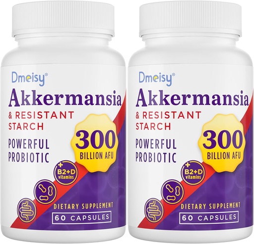 [BRSRAFIOO4NQAG3L] GLP-1 Supplement - 300 Billion AFU Akkermansia Muciniphila, Akkermansia Probiotic for Women & Men, for Boost GLP-1, Digestive, Gut, Immunity, Enhances Gut Lining Function & Intestinal Walls, 120 Count
