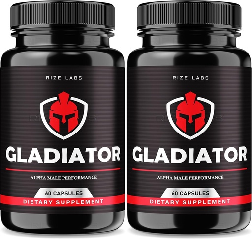 [BRSROFAEAAIGEE3Z] rize labs - Gladiator Capsules - Performance Supplement for Men, Maximum Strength Support for Muscle Growth (120 Capsules)