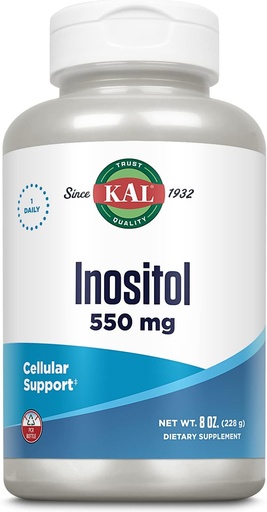 [BRSWIYT3BEBRCE32] KAL Inositol Powder 550mg, Brain Health, Nervous System & Mood Support Addition, Cellular Health Support, Hellenic Absion Formula, Easy to Mix, Approx. 408 Сервиз, 8oz