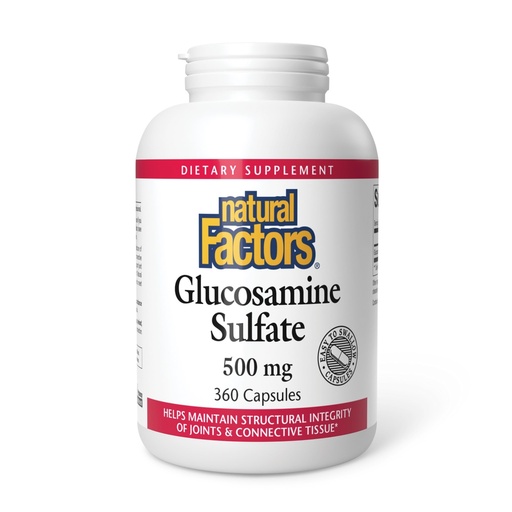 [BRSWIYTYCUPW2GAV] Natural Factors, Glucosamine Sulfate, Supports Healthy Joint Mobility, Cartilage and Connective Tissue, 360 Capsules