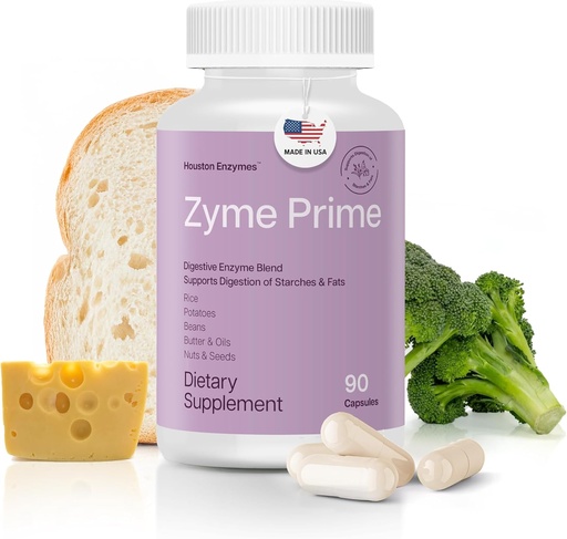 [BRSWIHIZOZ6R6EI5] Houston Enzimes - Zyme Prime - 90 kapszula - Emésztő Enzimek Nők és férfiak Enzimek, Emésztés a Carb, Fat & Protein Breakdown, Segíti a tűrhetetlenséget, puffadás és gáz, Emésztő egészségügyi kiegészítés