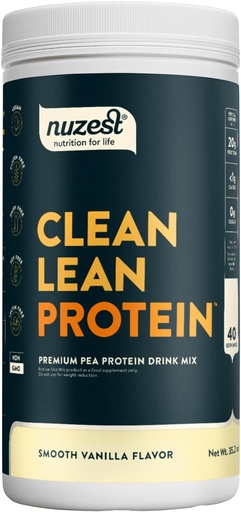 [BRSWEBLQBF4A4HQV] Nuzest - Pea Protein Powder - Clean Protein, xây dựng cây Vegan Protein Powder, Dairy Free, Gluten Free, GMO Free, Protein Shake, làm mịn Vanilla, 40 người hầu hạ, 2.2 lb
