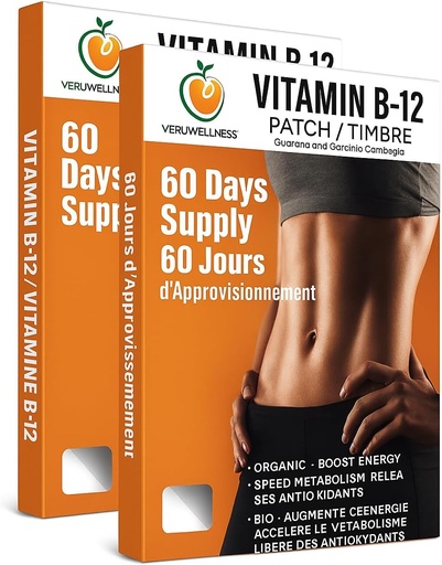 [BRSRMAQECUDQIDLB] Veru Wellness B12 Patch - Energy Boost (2-Pack) – 120 Day B12 Patch - No Caffeine