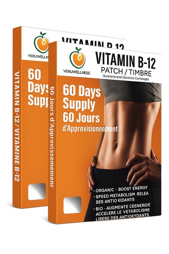 [BRSRMAQECUDQIDLB] Veru Wellness Vitamin B12 Patch - Daily Wellness Formula, 2 Pack, 120 Count | Easy To Apply