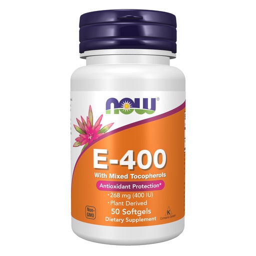 [BRSWIYT3PMCQYDLA] NOW Foods Supplements, Vitamin E-400 IU Mixed Tocopherols, Antioxidant Protection*, 50 Softgels