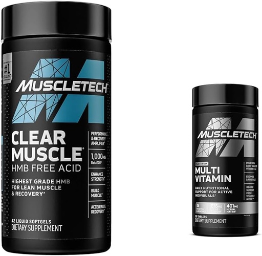 [BRSROBIPOJ7WOEY7] MuscleTech Clear Muscle Post Workout Recovery | Muscle Builder for Men & Women & Platinum Multivitamin per il supporto immunitario 18 Vitamine
