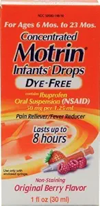 [BRSWKHQECMBR4E3U] Motrin Pain Reliever/Fever Reducer Infants' Drops Concentrated Dye-Free Berry Flavor (Pack of 2) by Motrin